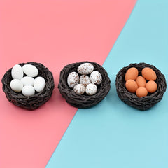 15pcs Faux Quail Eggs Beads Set Resin Artificial Eggs DIY Crafts Home Deco