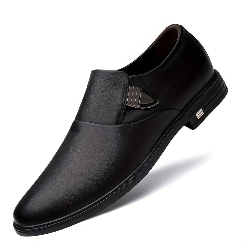 Men's Leather Slip-On Dress Shoes for Wedding Business