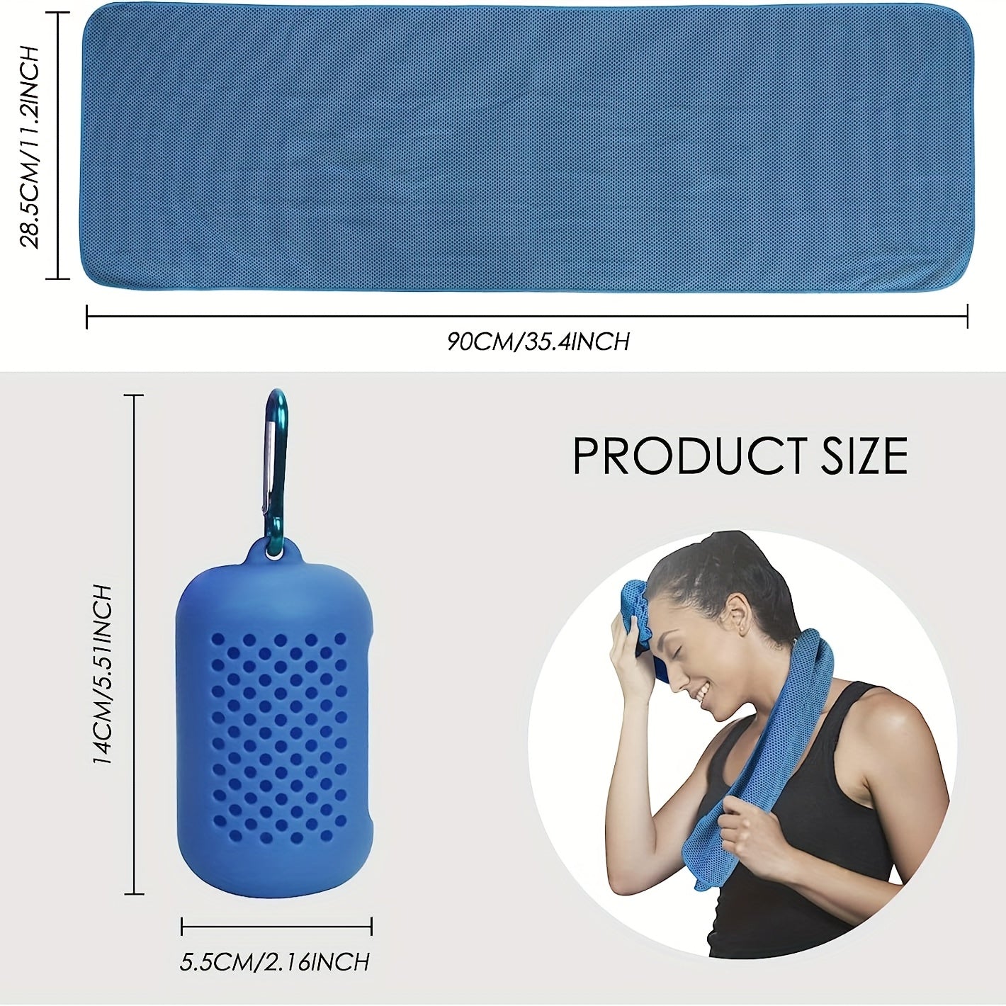 Portable Microfiber Cooling Ice Towels - Soft Breathable Quick Dry Towel 35 x12