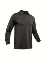 Mens Casual Long Sleeve Golf Tennis Shirt Quick Dry Equestrian Clothing