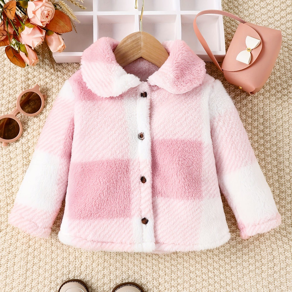 Autumn Baby Girls Fleece Furry Coat Warm Jacket