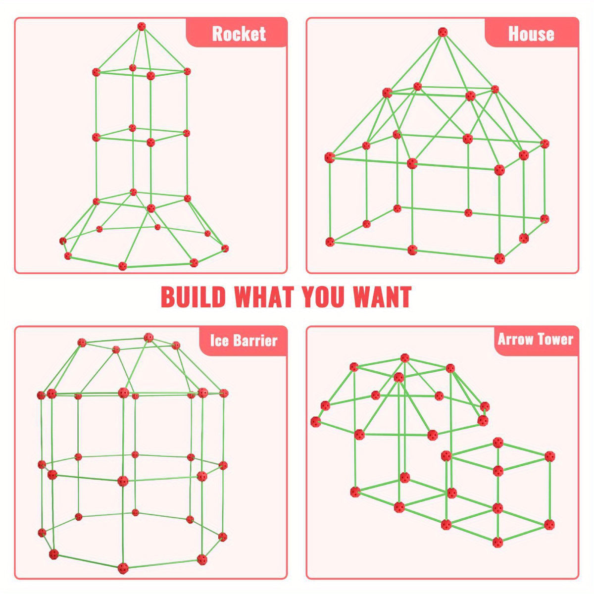 Fort Building Kit 180pcs Den Making Kit Construction DIY Forts Indoor Outdoor