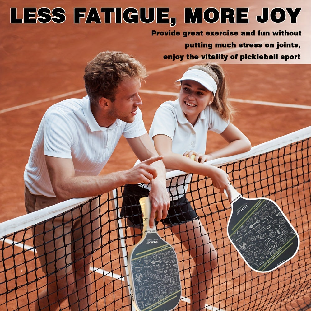 ZDLE Pickleball Paddles Set with Graphite Carbon Fiber Panels and 4 Balls