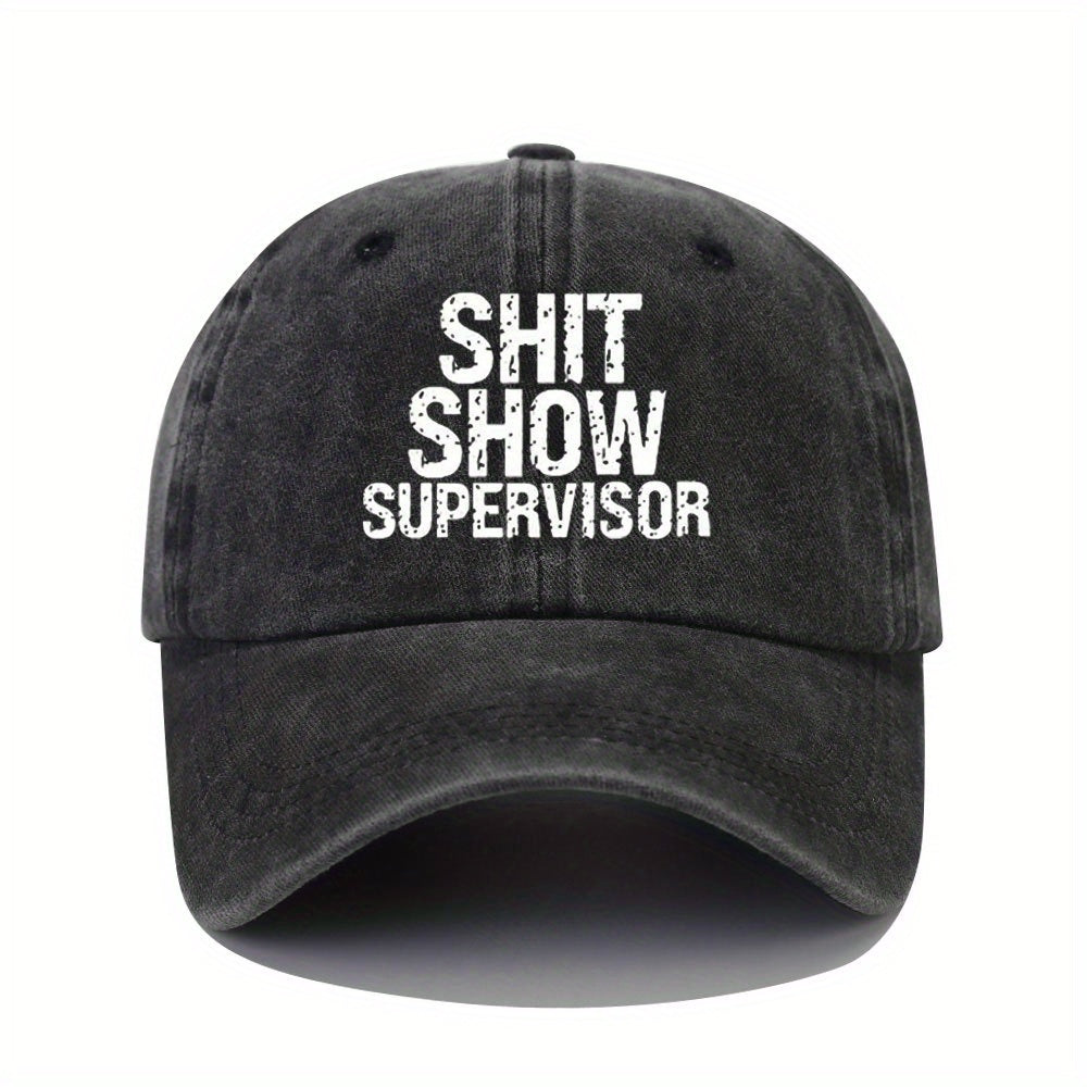 Adjustable Summer Casual Mens Peaked Cap with SHIT SHOW Letter Printing