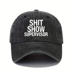 Adjustable Summer Casual Mens Peaked Cap with SHIT SHOW Letter Printing