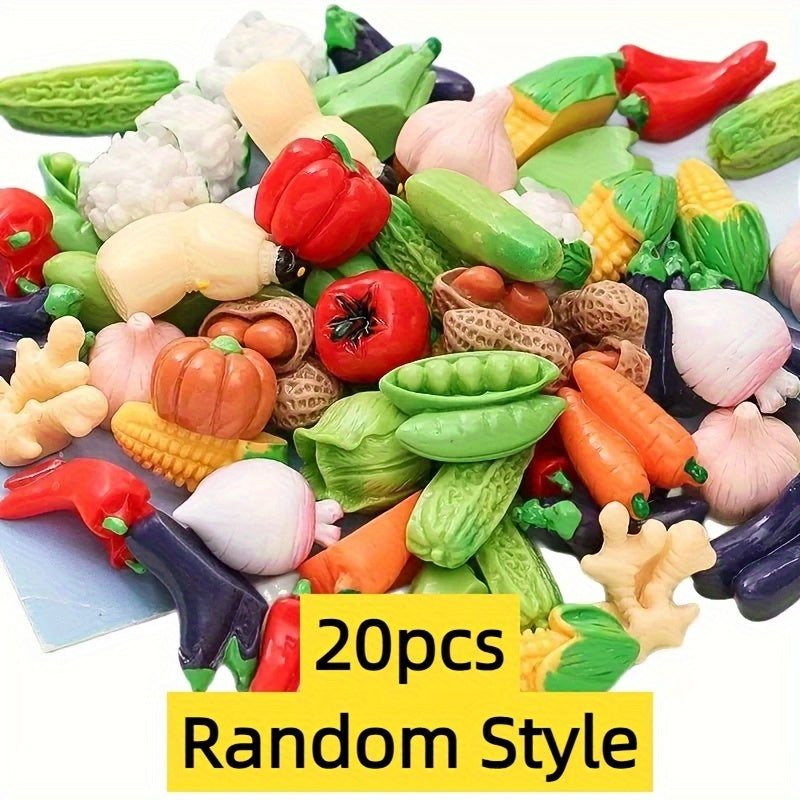 Mini Fruit and Vegetable Ornaments Tabletop Decorations DIY Gel