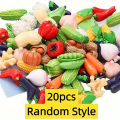 Mini Fruit and Vegetable Ornaments Tabletop Decorations DIY Gel