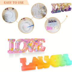Love Silicone Resin Mold Live Love Laugh Epoxy Casting DIY Sign Craft Supplies