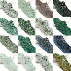 Faceted Stone Beads 2-4mm Malachite Turquoise Jade Agate Lapis Spacer