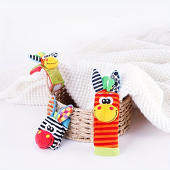 2pcs Baby Rattle Toys Stuffed Animals Wrist Foot Finder Socks