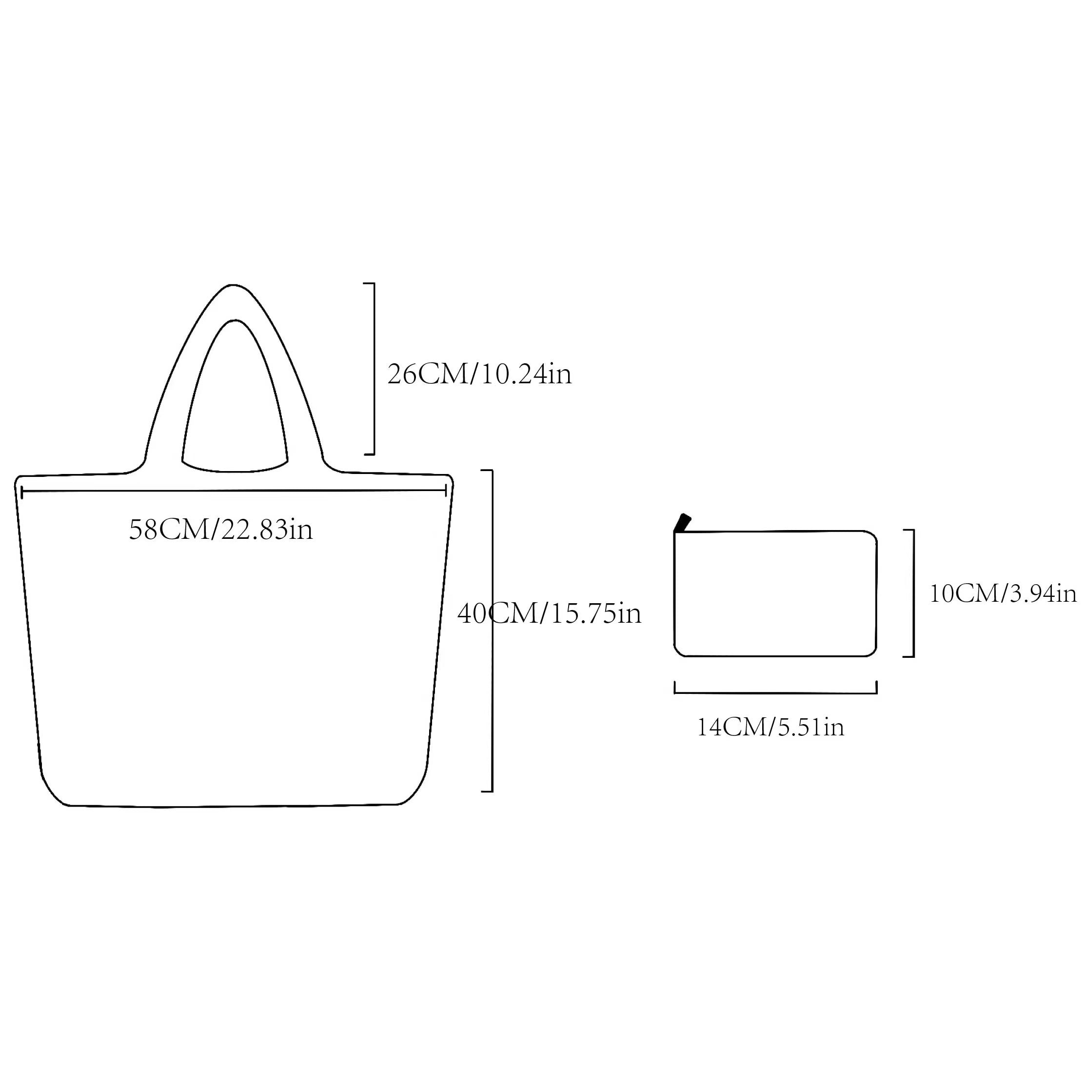 Cat Pattern Foldable Tote Bag Large Capacity Portable Shoulder Bag