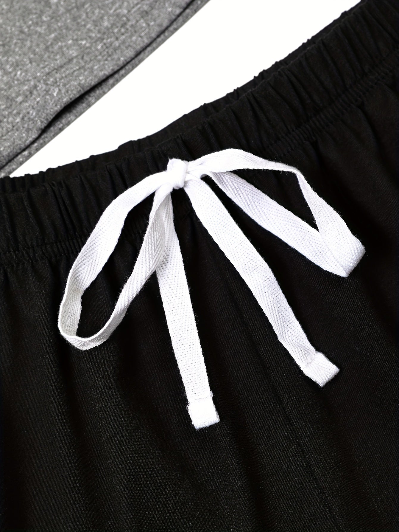 Letter Print Lounge Set Short Sleeve Top & Shorts