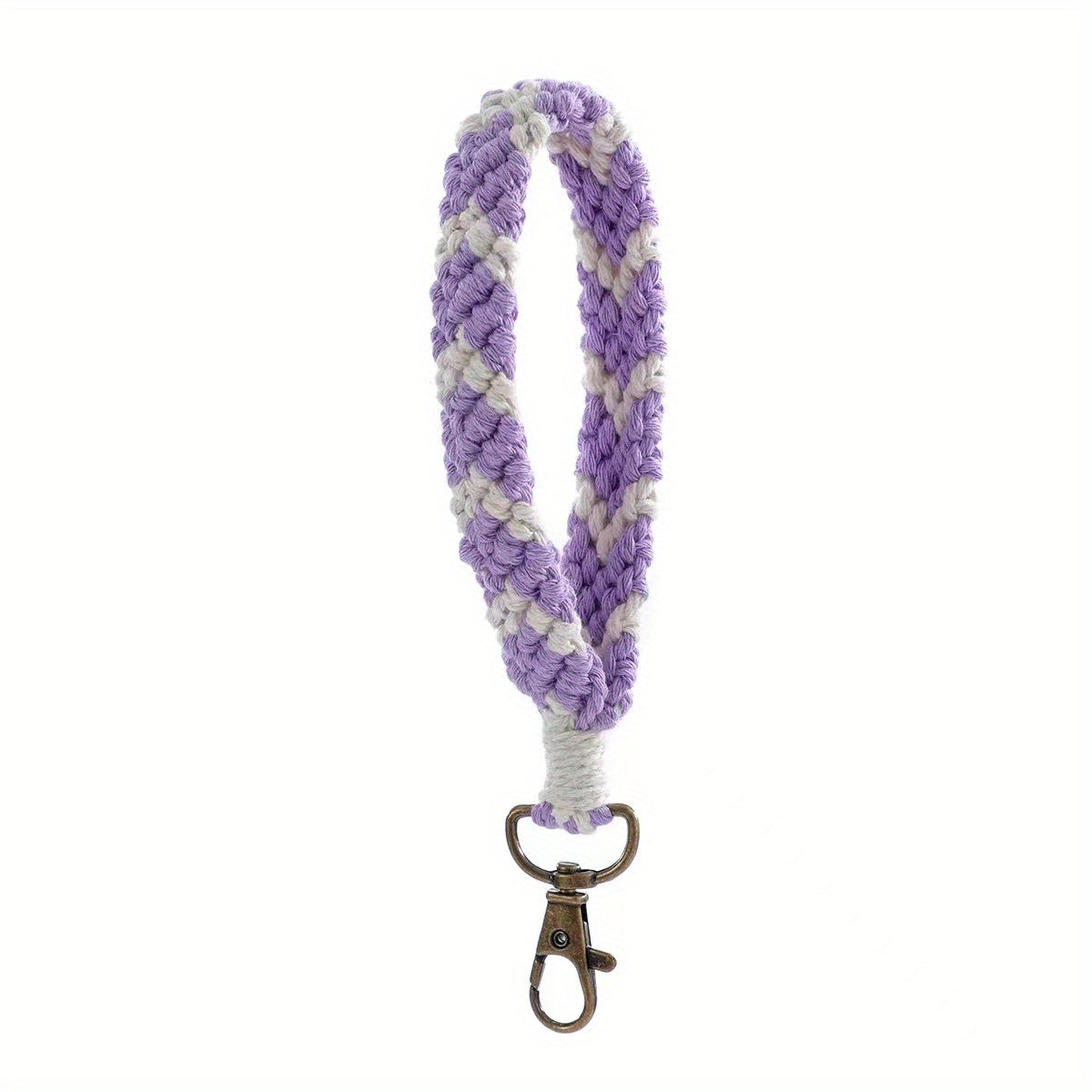 Wrist Strap Keychain Cross Weave Holder Men Women