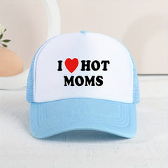 Kids Mesh Baseball Cap I Love My Hot Mom Print