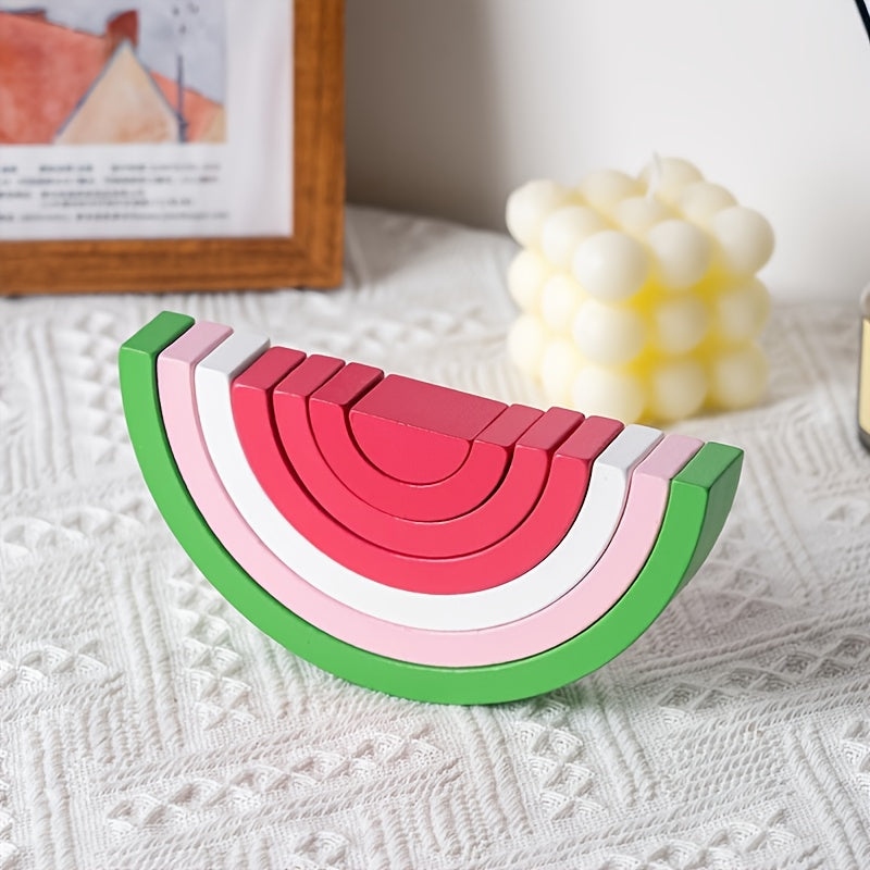 Montessori Arch Bridge Rainbow Building Blocks - Educational Wooden Toys