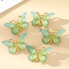 5pcs Butterfly Decor Hair Clips Non-slip Duck Billed Acrylic Hair Accessories