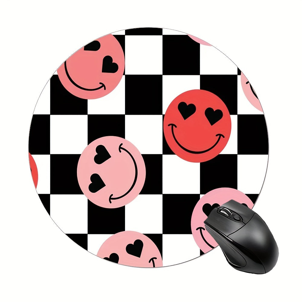 Happy Face Mouse Pad Non Slip Rubber Base for Laptop