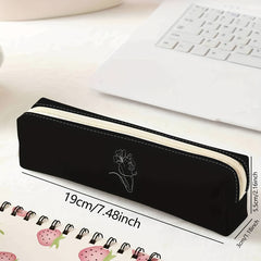 Large Capacity Zippered Pencil Case School Supplies Storage Bag Soft Bag