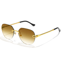 Retro Sunglasses Pilot Round Alloy Eyewear Men Women Gradient Sunshades UV 400