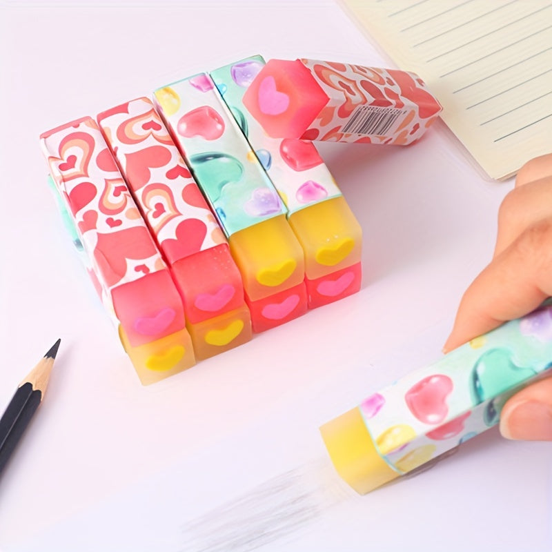 2pcs Love Pencil Erasers Fun Desk Pet Erasers