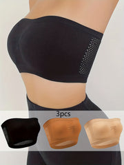3Pcs Hollow Out Bandeau Bras Stretch Bra Women's Lingerie