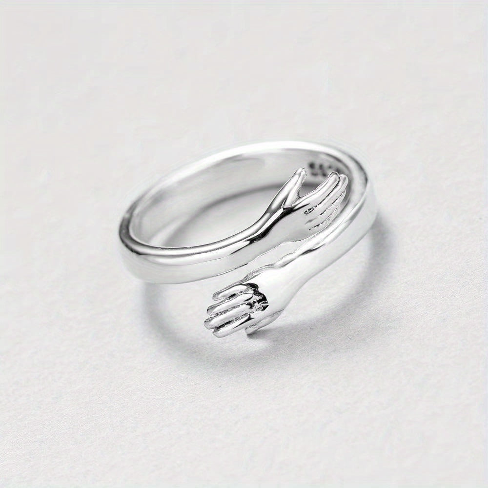 Romantic Double Section Love Hug Ring Adjustable Finger Ring
