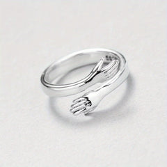 Romantic Double Section Love Hug Ring Adjustable Finger Ring