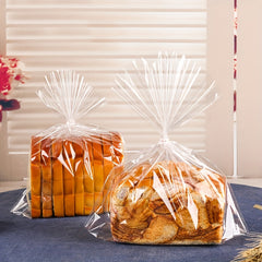 50 Clear Cellophane Treat Bags & Twist Ties for Gift Wrapping & Food Storage