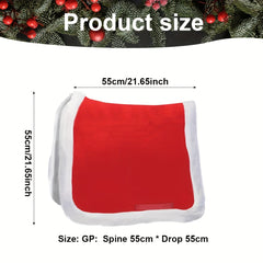 Christmas Red Fleece Horse Saddle Pad - Equestrian Supplies