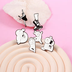 Cartoon Rabbit & Girl Enamel Pin Set for Clothes & Bag