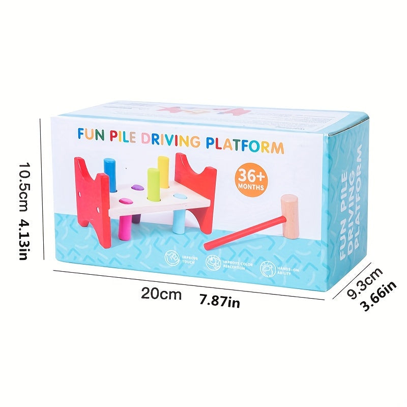 Wooden Shape Pounding Table for Children - Cognitive Development Toy