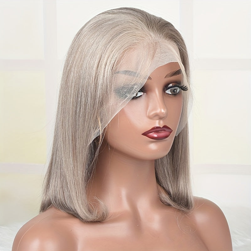 180 Density Ash Blonde Bob Lace Front Wig Human Hair