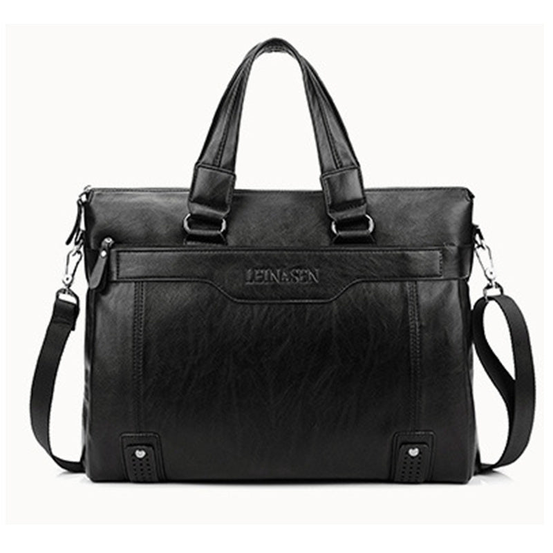 Soft Leather Computer Briefcase Men's Single shoulder Messenger Laptop Briefcase