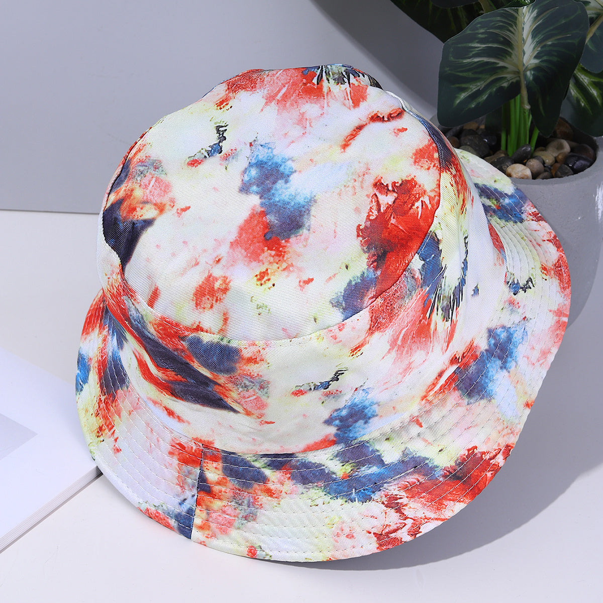 Colorful Tie Dye Bucket Hat Casual Sunscreen Travel Fisherman Cap