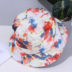 Colorful Tie Dye Bucket Hat Casual Sunscreen Travel Fisherman Cap