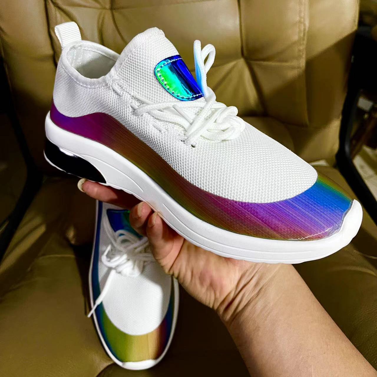 Women's Colorblock Sneakers Low Top Lace Up Walking Shoes