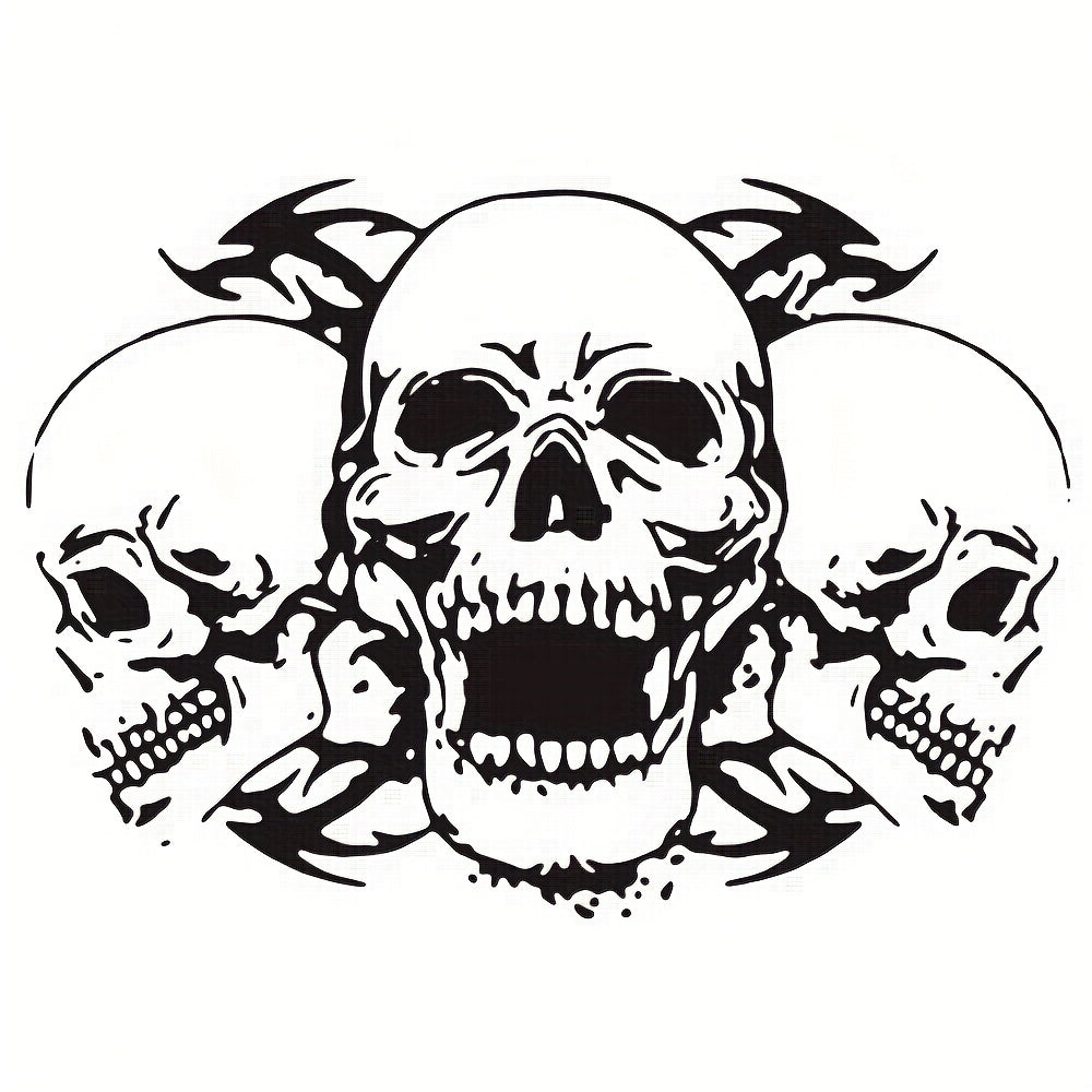 Three Skull Head Hood Car Stickers Door Body Halloween Vinyl Decals