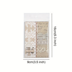 30 Pcs Vintage Lace Scrapbooking Supplies Journaling Paper DIY Junk Planner