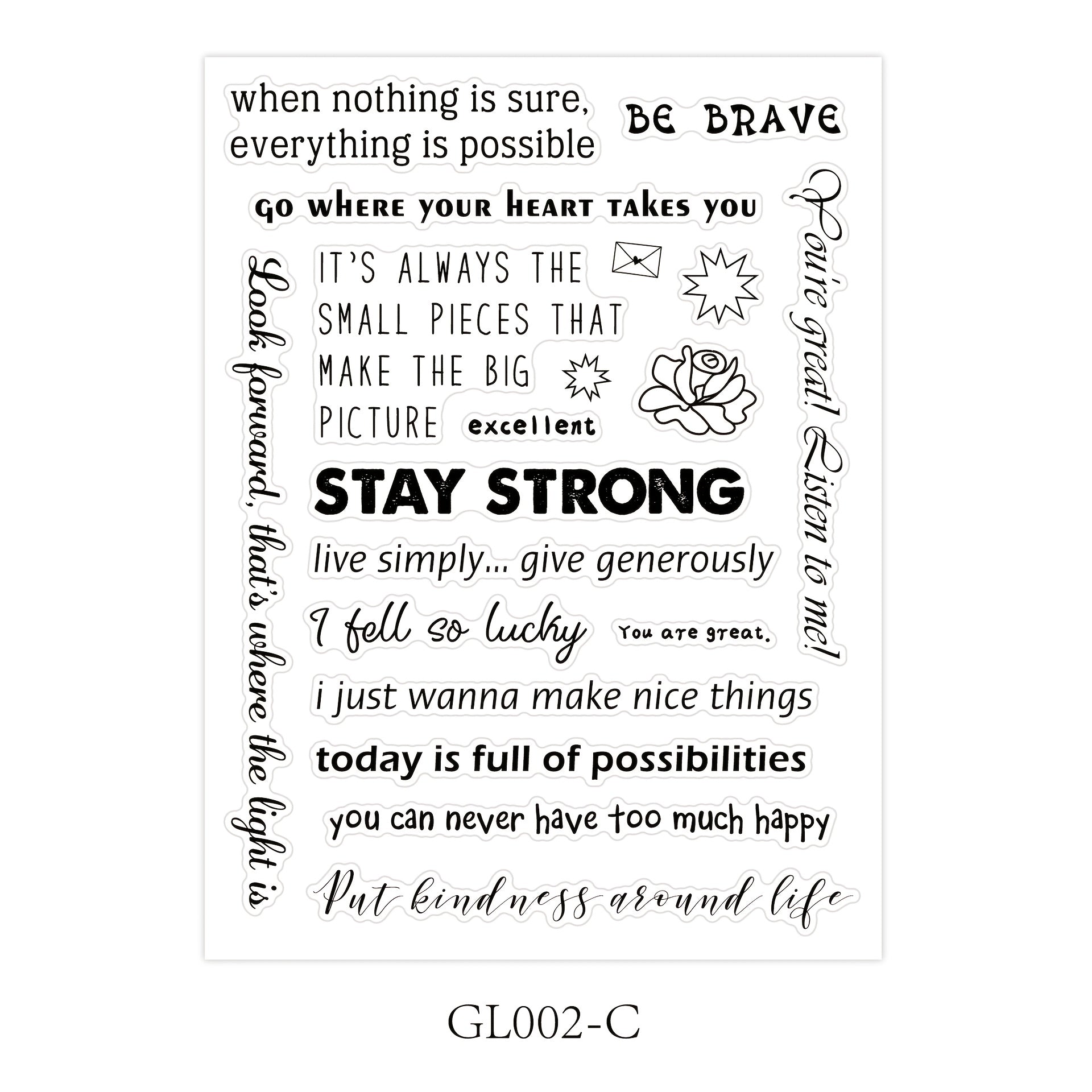 Arrival Text Sticker Single Sheet Transparent Encouragement Quote