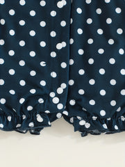 Striped Polka Dot Open Front 3pcs Set Baby Girls Bodysuits