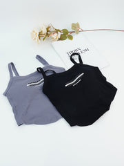 2pcs Letter Print Cami Tops Slim Fit Women's Lingerie