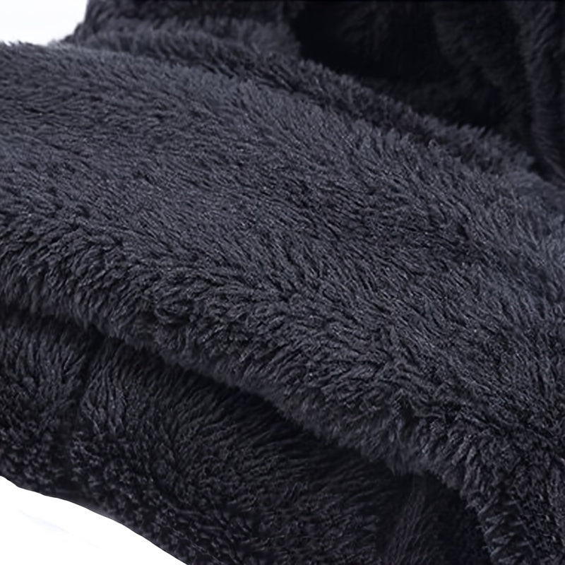 Men's Winter Cycling Windproof Woolen Hat Velvet Warm Pullover Hat
