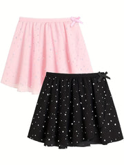 2pcs Girls Polka Dot Ballet Skirt Dance Gymnastics Cheerleading