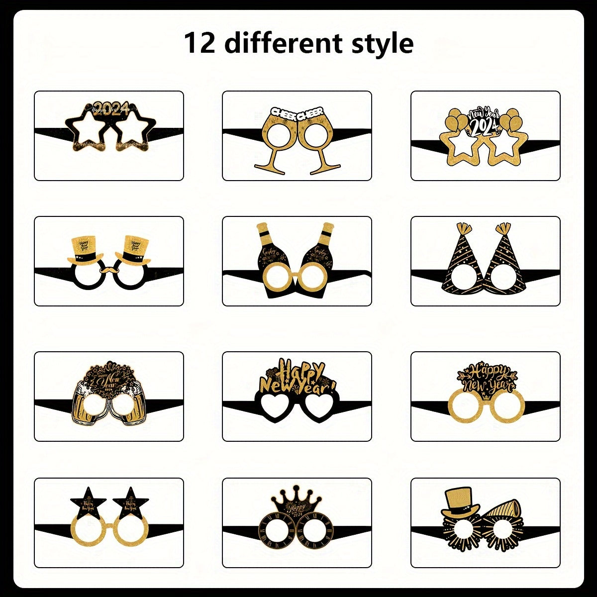 Year 3D Paper Glasses Happy Year Party Decoration Photo Props