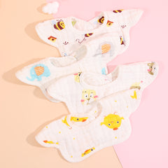 2pcs Cotton Baby Bibs Petal Absorbent Newborn Burp Cloths Bandana Scarf