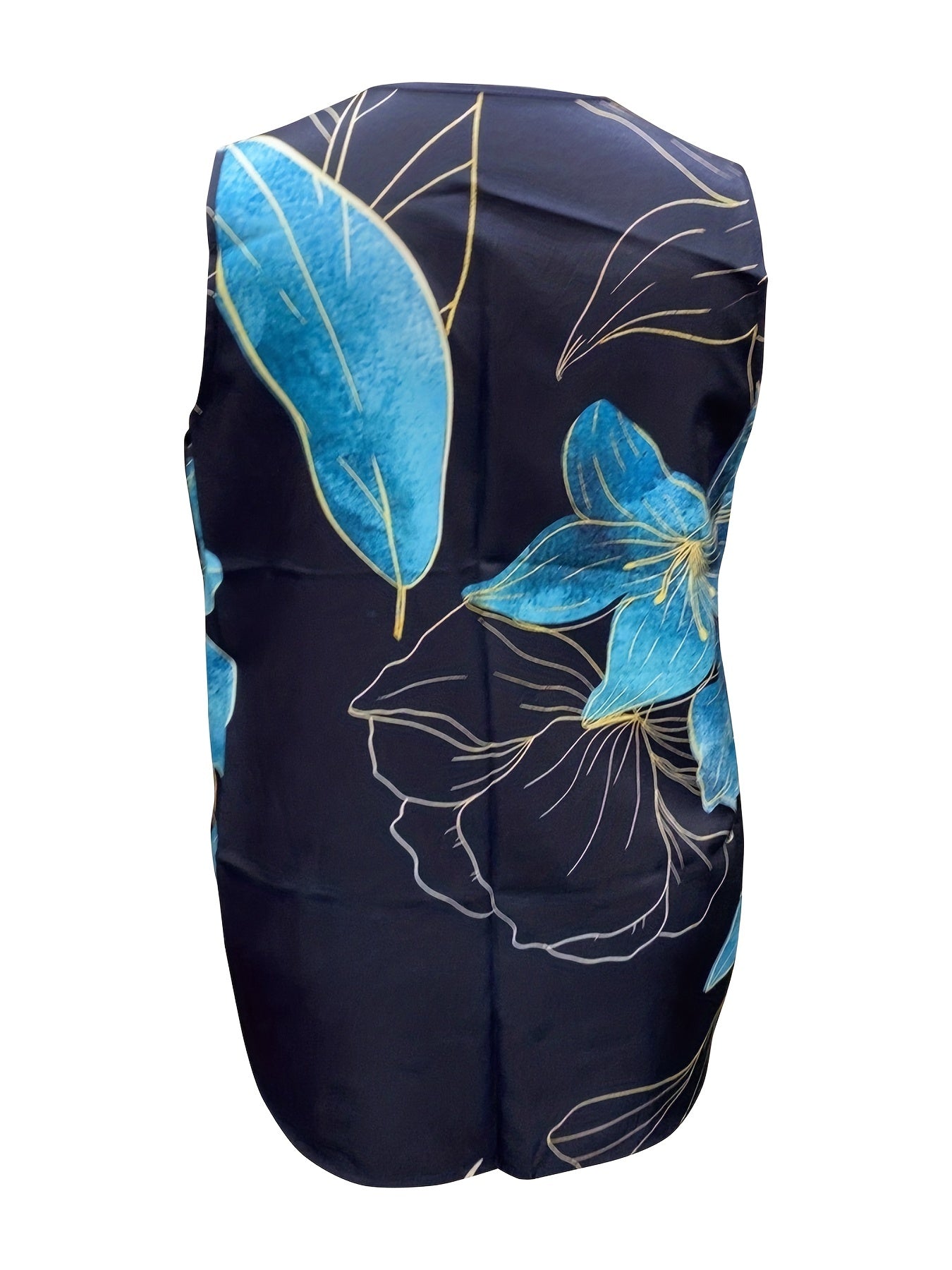 Women's Plus Floral Print V Neck Tank Top & Pants Set