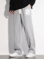 Letter Print Mopping Pants Men s Casual Stretch Waist Joggers