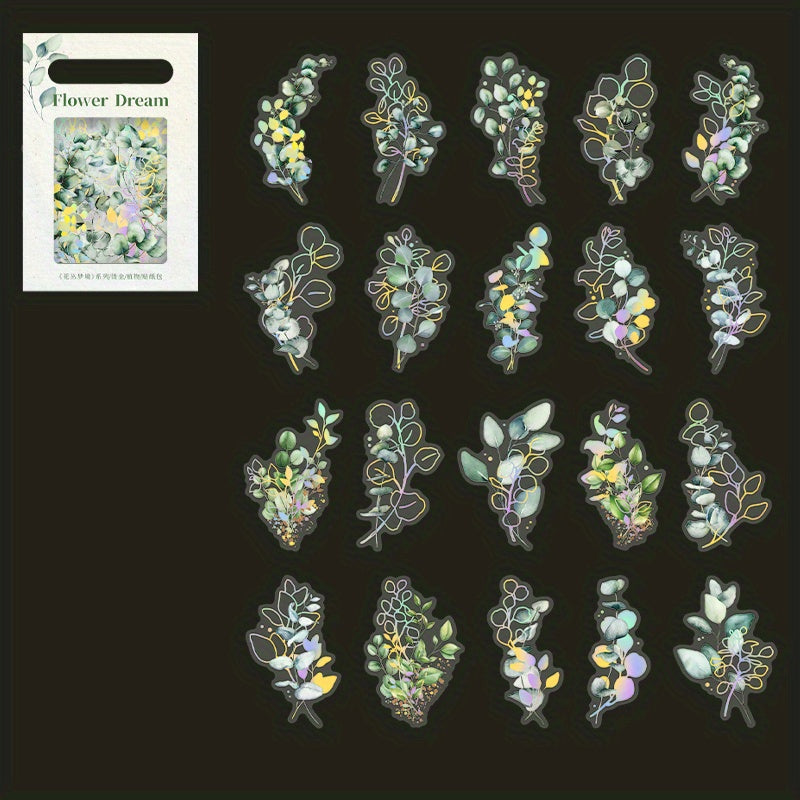 40pcs Vintage Plants & Flowers Stickers for DIY Art Supplies