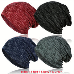 Striped Cotton Pullover Hat Soft Unisex Beanie Hat