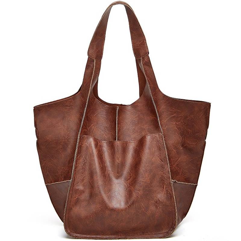 Classic Faux Leather Tote Bag for Women